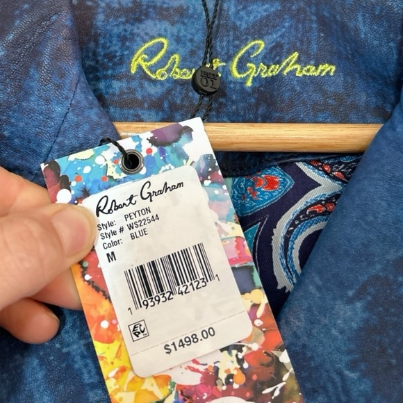 NWT Robert Graham Leather Moto Jacket Medium - Picture 13 of 16